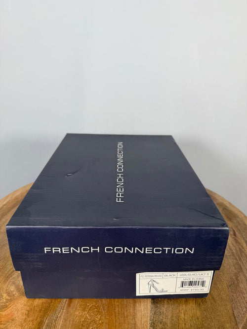 French Connection Tessa Black Strappy Heels Ankle Strap Sandals US 9 / EU 40 NWB