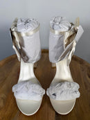 Oleg Cassini Melania Bow Rhinestone Heel Ivory Women's US Size 7 NWB