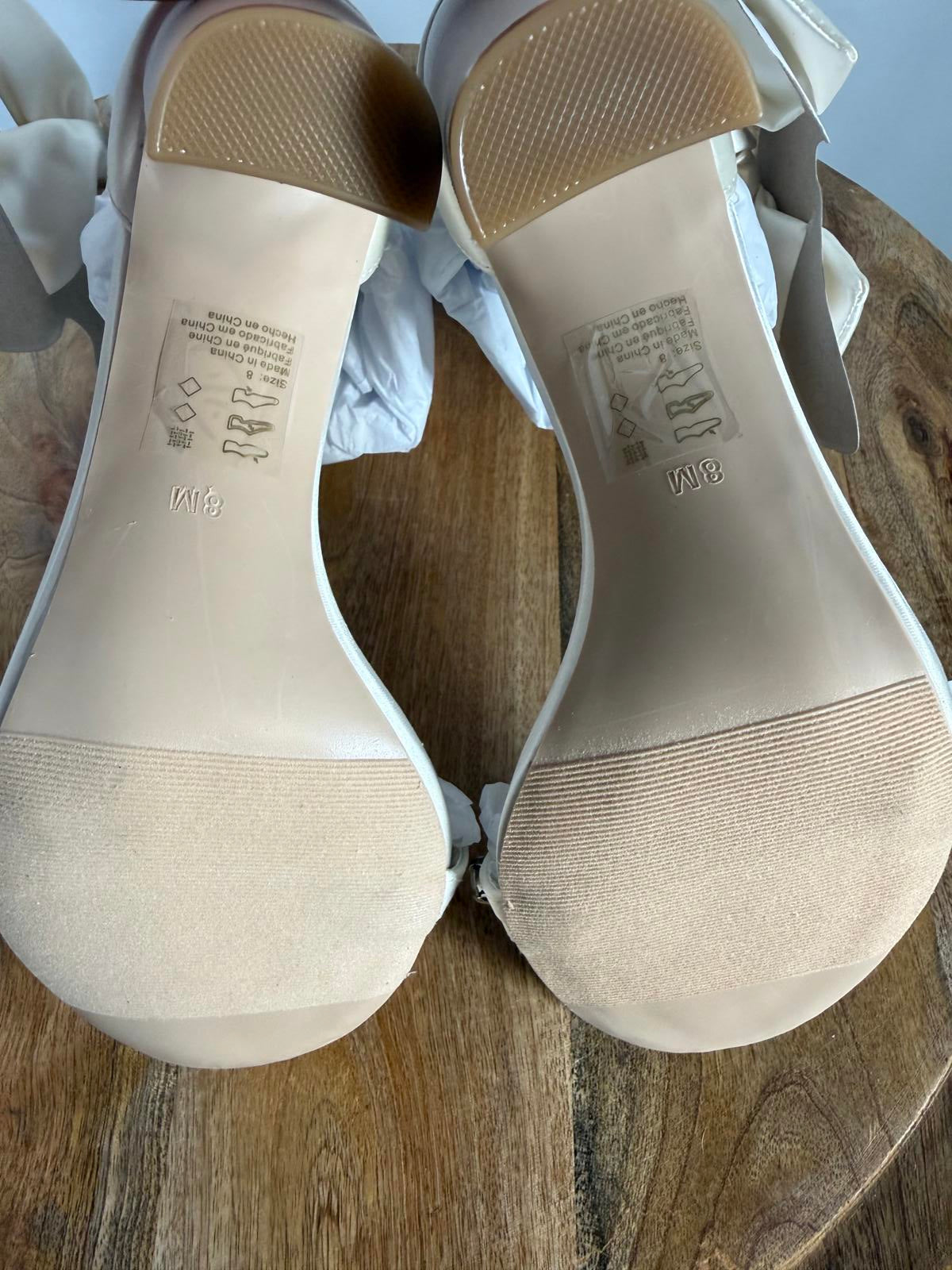 Oleg Cassini Melania Bow Rhinestone Heel Ivory Women's US Size 8 NWB