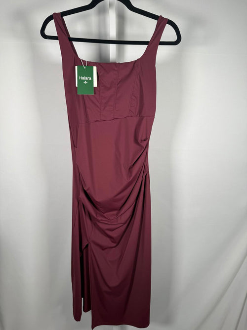 Halara Softlyzero Backless Corset Ruched Bodycon Midi Cool Touch Dress M NWT