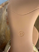 J.Adams Layla Gold PU Rhinestone Strap Heels Women's Size US 9 NWB