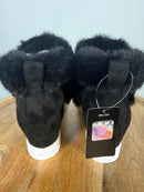New England Patriots Faux Fur Wedge Sneaker Boot Black US 8 / EU 39 NWB
