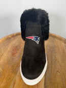 New England Patriots Faux Fur Wedge Sneaker Boot Black US 8 / EU 39 NWB