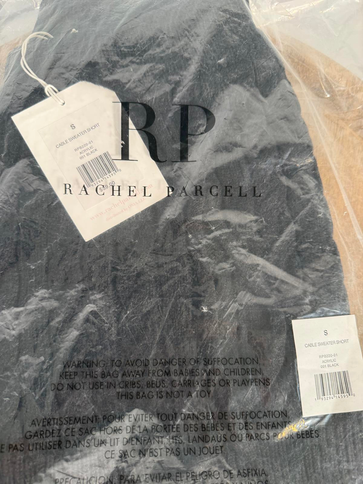 NWT Rachel Parcell Black Cable Knit Sweater Shorts Drawstring Waist Size Small