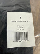 NWT Rachel Parcell Black Cable Knit Sweater Shorts Drawstring Waist Size Small