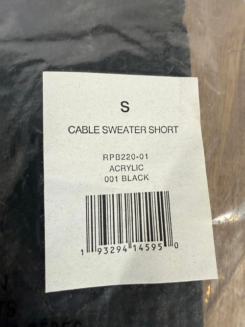 NWT Rachel Parcell Black Cable Knit Sweater Shorts Drawstring Waist Size Small