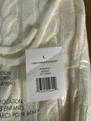 NWT Rachel Parcell White Cable Knit Sweater Shorts Drawstring Waist Size Large