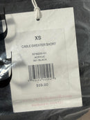 NWT Rachel Parcell Black Cable Knit Sweater Shorts Drawstring Waist Size XS