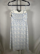 NWT French Connection White Blue Floral Midi Dress Strappy Size 8 $148 MSRP
