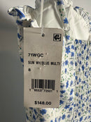 NWT French Connection White Blue Floral Midi Dress Strappy Size 8 $148 MSRP