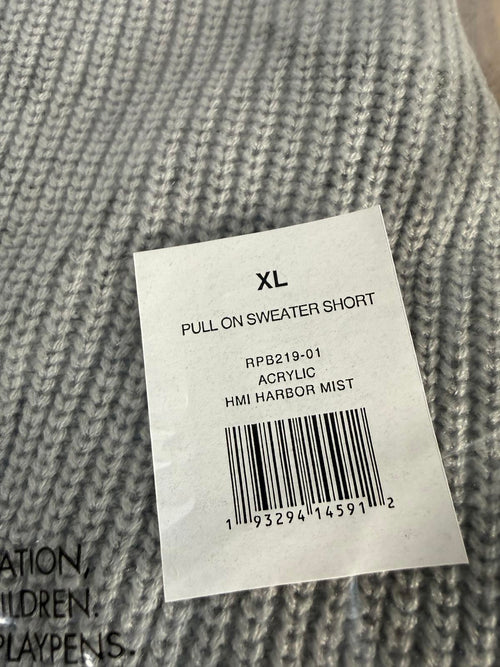 NWT Rachel Parcell Pull On Sweater Shorts Harbor Mist Gray Drawstring Size XL