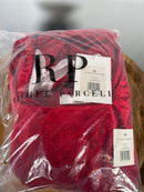 NWT Rachel Parcell Cherry Red Velvet Puff Sleeve Peplum Midi Dress Size XS