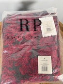 NWT Rachel Parcell Metallic Floral Jacquard Fit & Flare Skirt Deep Red Size 0