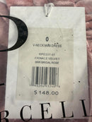 NWT Rachel Parcell Crinkle Velvet V-Neck Mini Dress Bridal Rose Pink Size 0