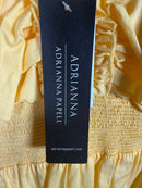 NWT Adrianna Papell Yellow Ruffle Maxi Dress Smocked Waist Size 6 $149 MSRP