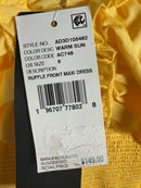 NWT Adrianna Papell Yellow Ruffle Maxi Dress Smocked Waist Size 6 $149 MSRP