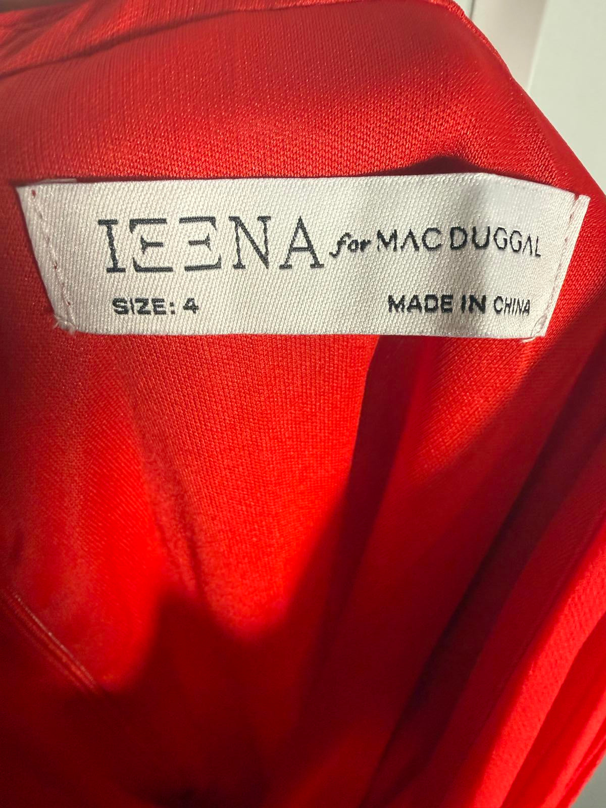 Ieena for Mac Duggal 70194 Red Mini Dress Size US 4 NWT