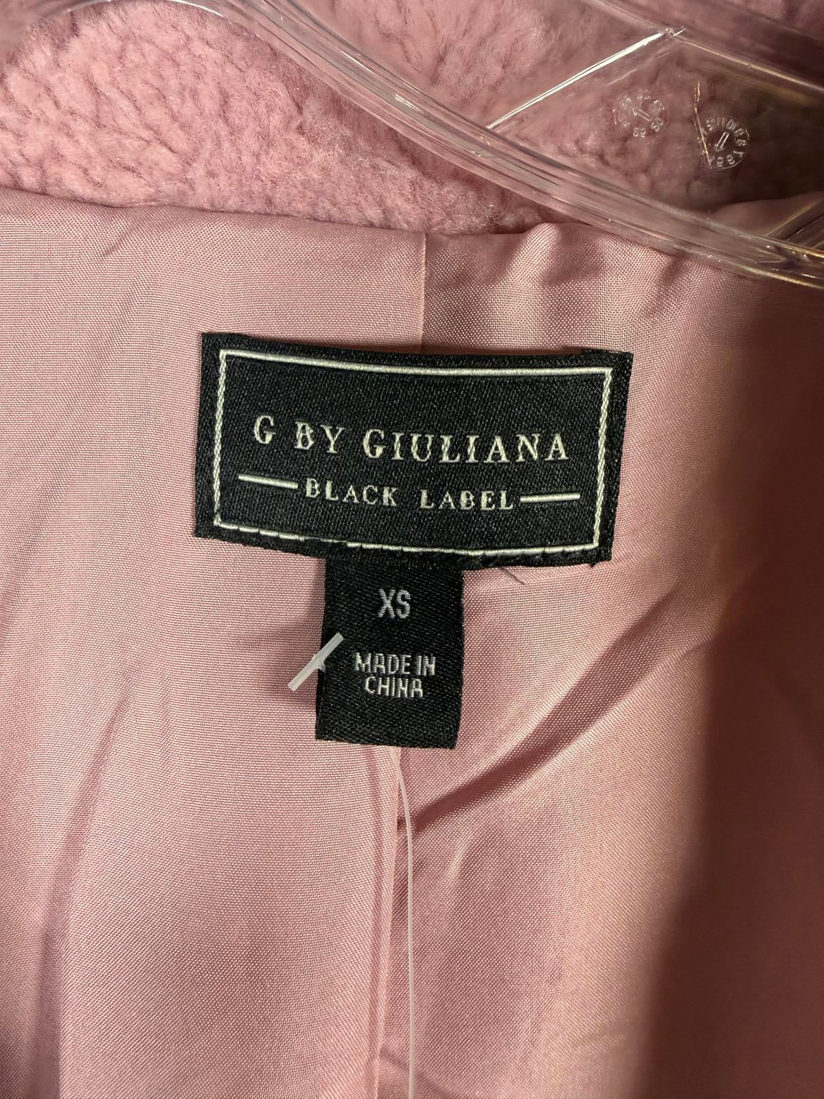 G by Giuliana Black Label Teddy Coat Lilac Pink Double Breasted Size XS NWT