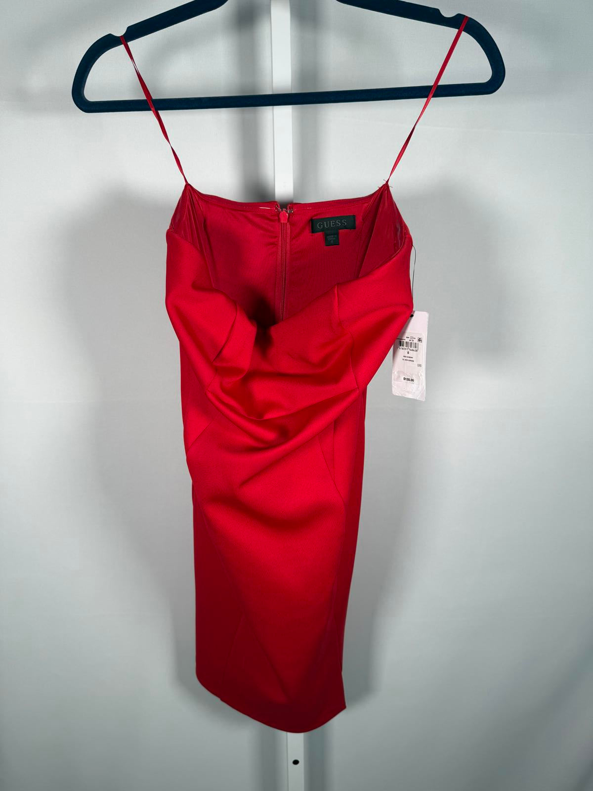NWT GUESS Red Strapless Crepe Cocktail Party Dress Size 8