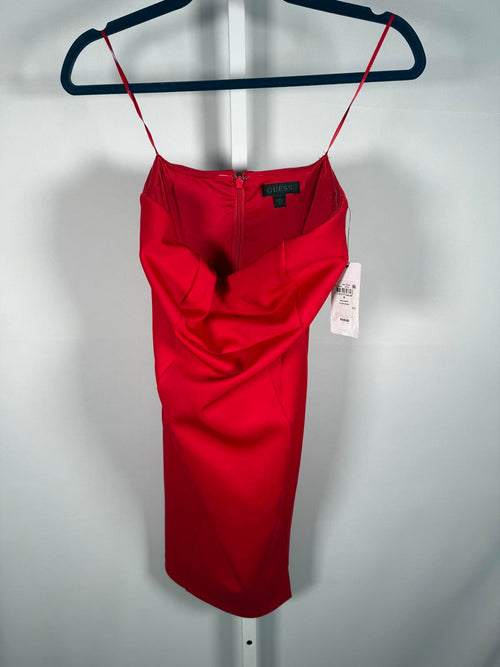 NWT GUESS Red Strapless Crepe Cocktail Party Dress Size 8