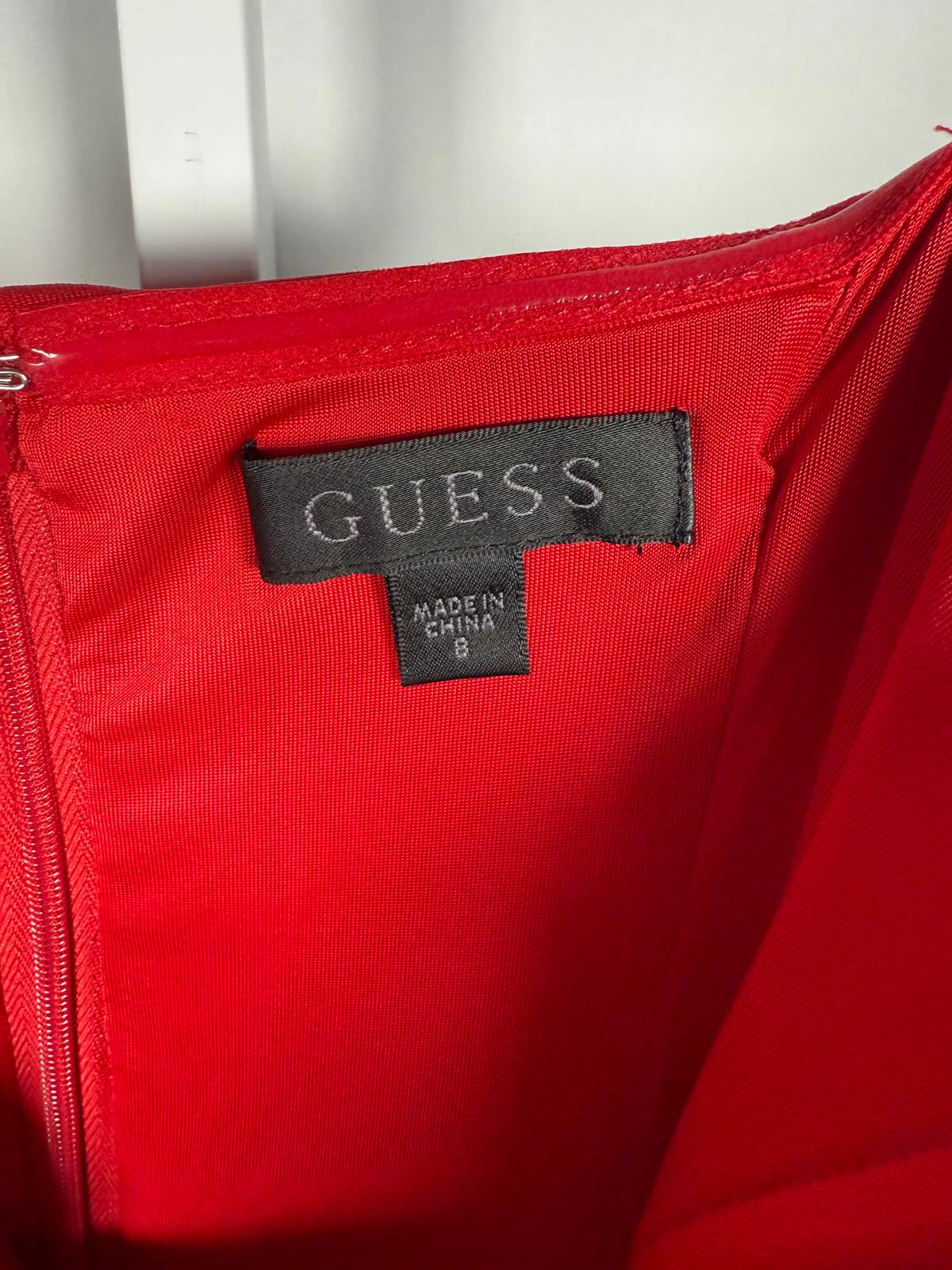 NWT GUESS Red Strapless Crepe Cocktail Party Dress Size 8
