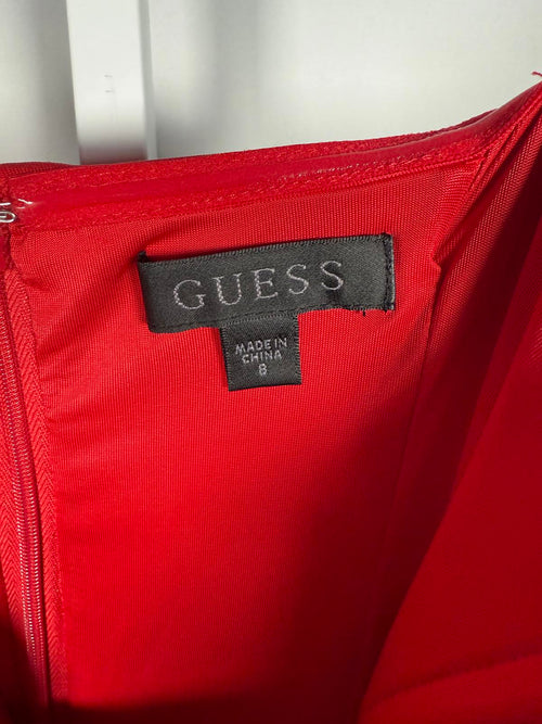 NWT GUESS Red Strapless Crepe Cocktail Party Dress Size 8