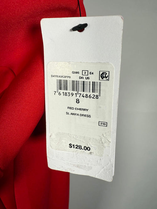 NWT GUESS Red Strapless Crepe Cocktail Party Dress Size 8
