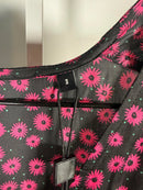 The Kooples Daisy Dots Silk Blouse Size US Large FR 3 Black Pink NWT $215