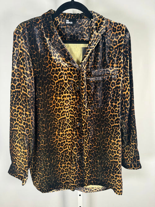 The Kooples Leopard Print Button-Up Shirt Size US M / FR 2 MSRP $315 NWT