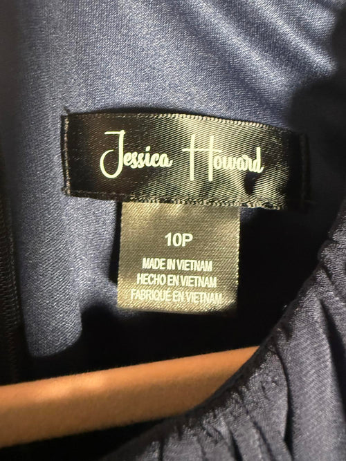 NWT Jessica Howard Navy Blue Midi Dress Petite Size 10P