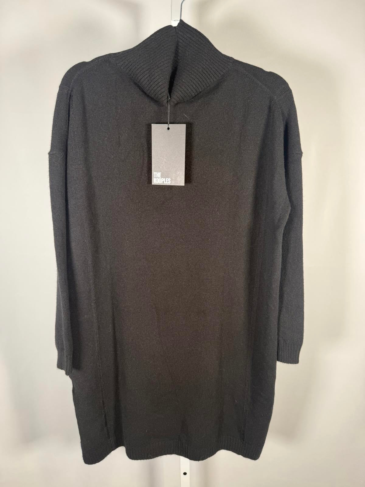 The Kooples Knitted Cashmere Blend Sweater Dress Black US Small / FR 1 $695 NWT