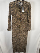 The Kooples Leopard Print 100% Silk Maxi Shirt Dress Size US S / FR 1 $490 NWT
