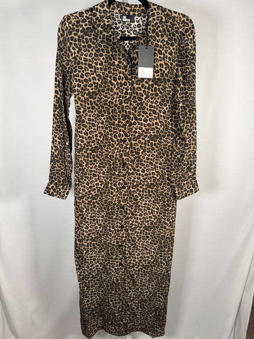 The Kooples Leopard Print 100% Silk Maxi Shirt Dress Size US S / FR 1 $490 NWT