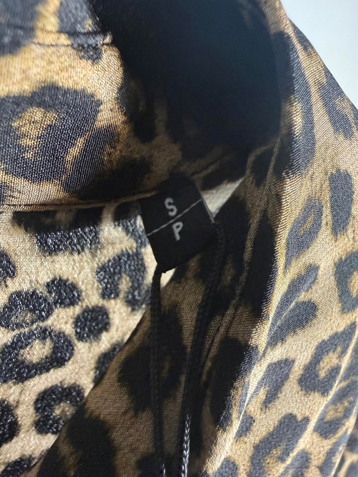 The Kooples Leopard Print 100% Silk Maxi Shirt Dress Size US S / FR 1 $490 NWT