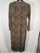 The Kooples Leopard Print 100% Silk Maxi Shirt Dress Size US S / FR 1 $490 NWT