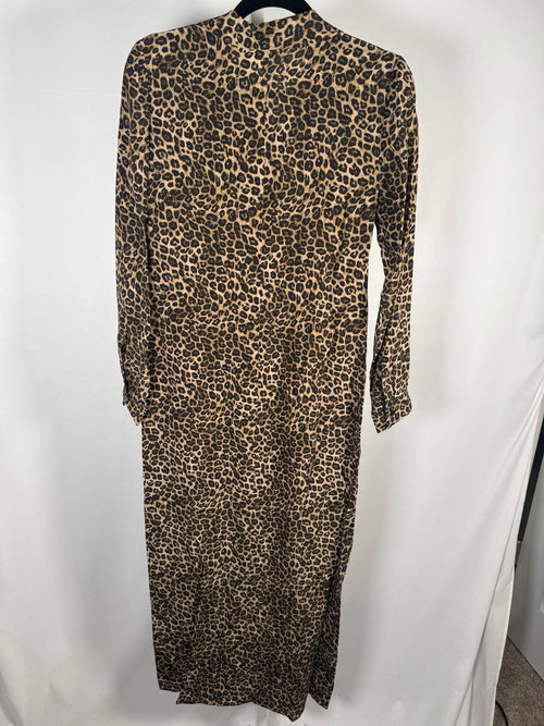 The Kooples Leopard Print 100% Silk Maxi Shirt Dress Size US S / FR 1 $490 NWT