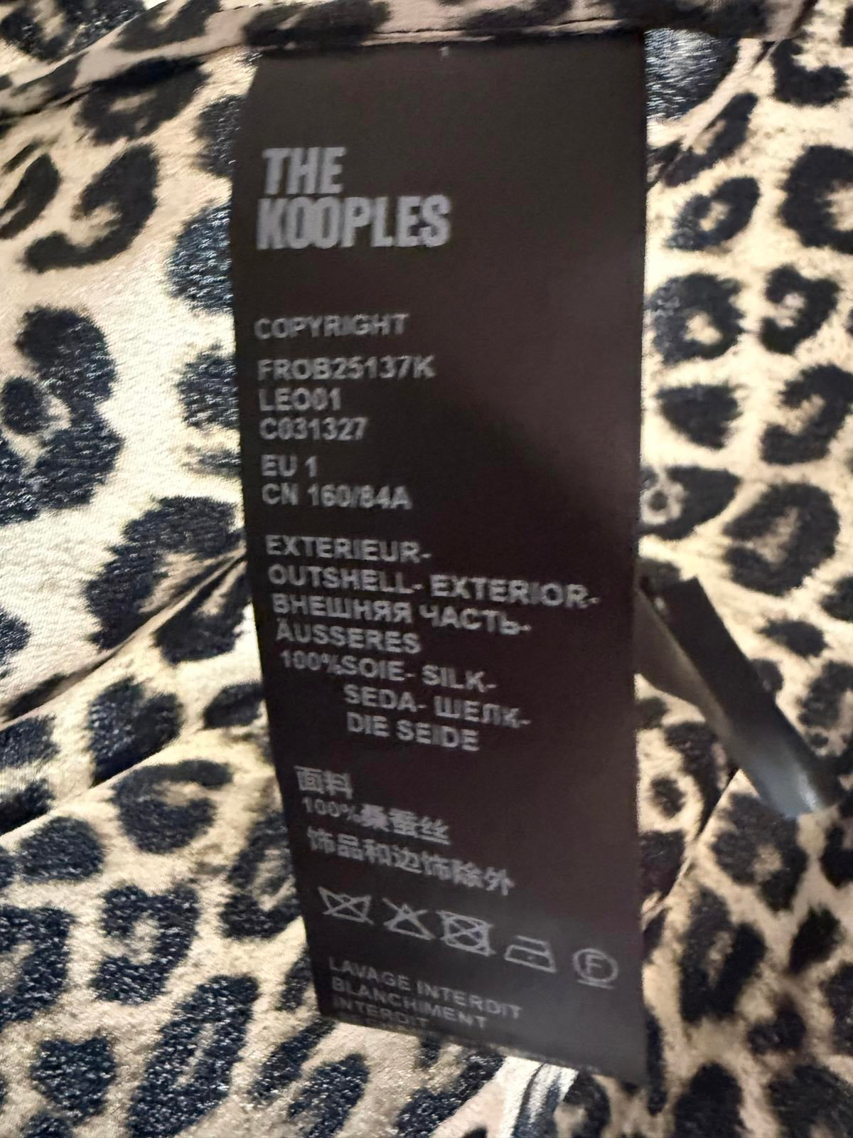 The Kooples Leopard Print 100% Silk Maxi Shirt Dress Size US S / FR 1 $490 NWT