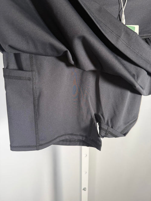 NWT Halara SoftlyZero High Waisted Tummy Control 2-in-1 Mini Skirt Black Size XL
