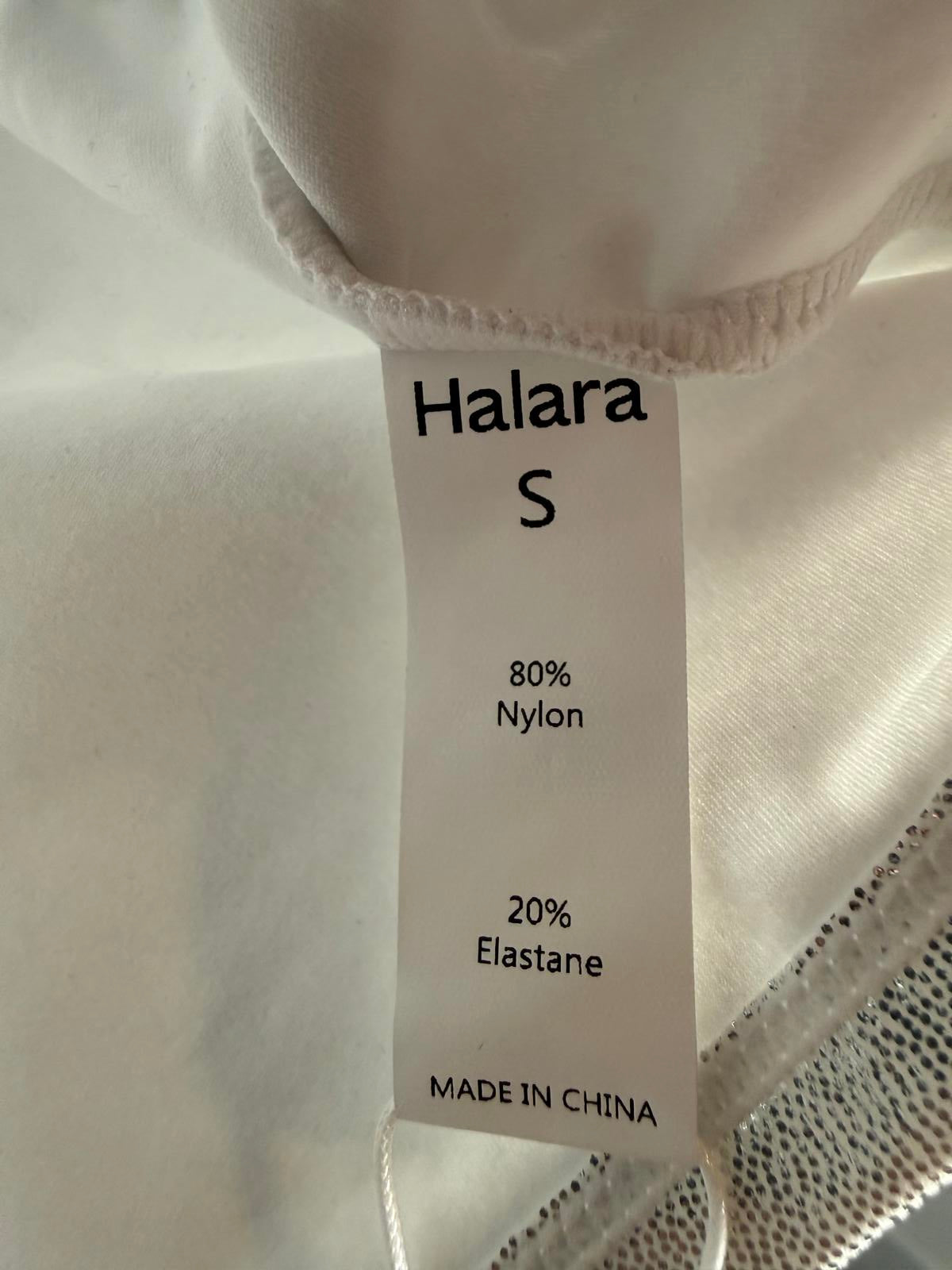 NWT Halara Metallic Silver Mock Neck Sleeveless Crop Top Women’s Size Small