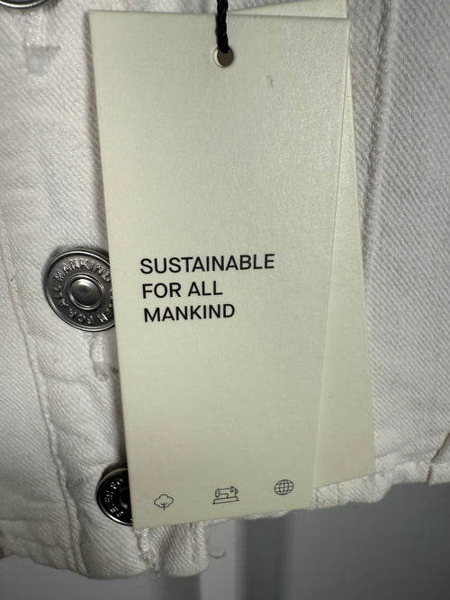 NWT 7 For All Mankind White Button Front Crop Top Women's Size Medium