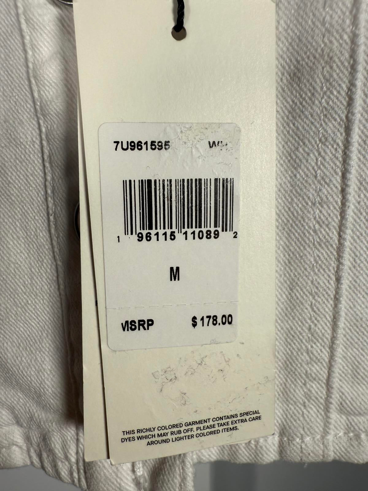 NWT 7 For All Mankind White Button Front Crop Top Women's Size Medium