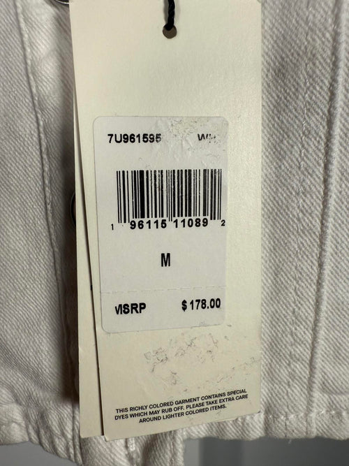NWT 7 For All Mankind White Button Front Crop Top Women's Size Medium