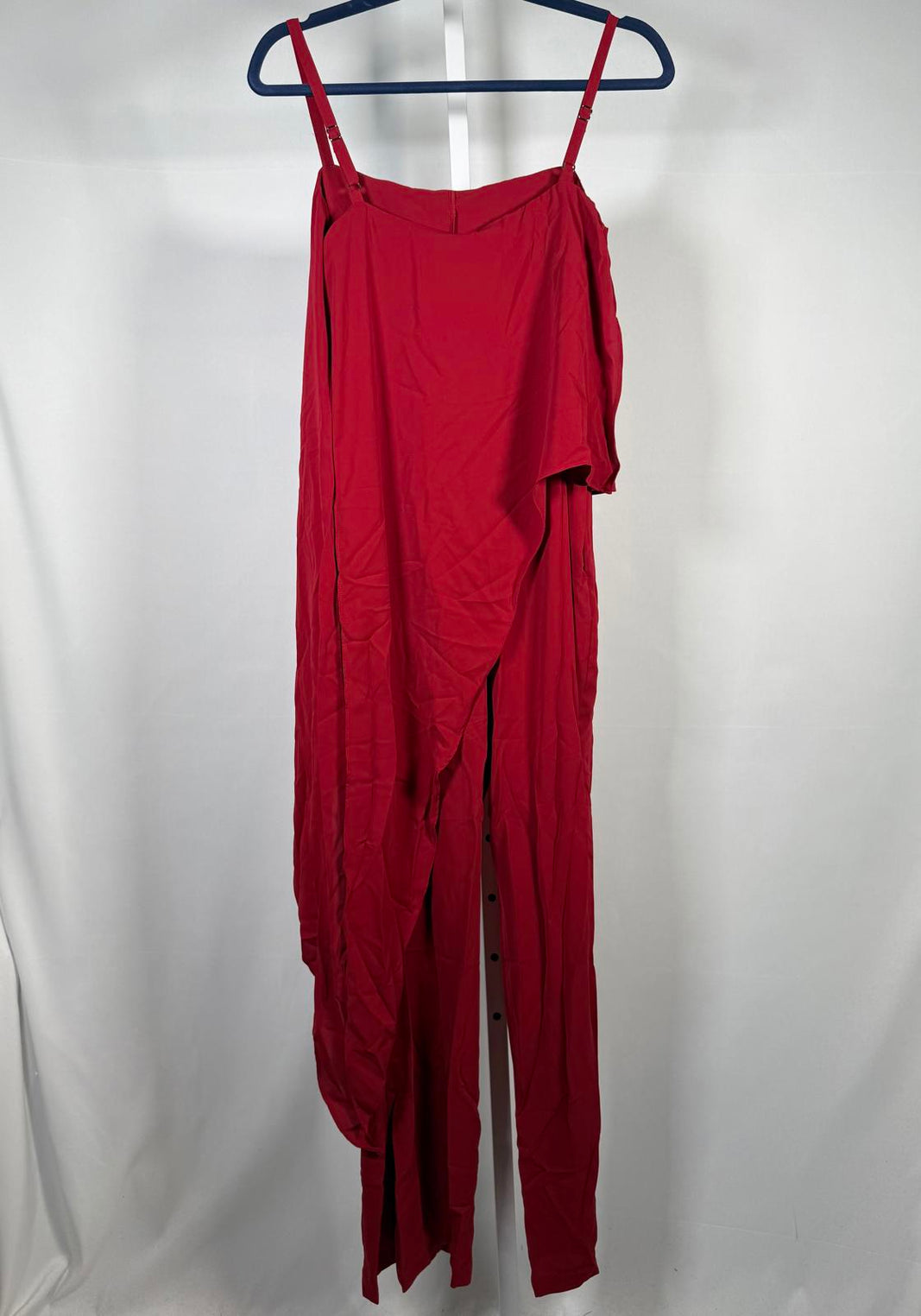 NWT Halara Draped Asymmetrical Strap Jumpsuit Red Size XS