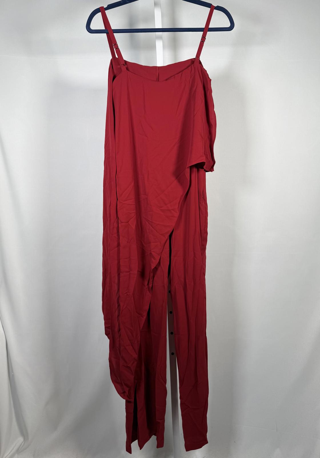 NWT Halara Draped Asymmetrical Strap Jumpsuit Red Size XS
