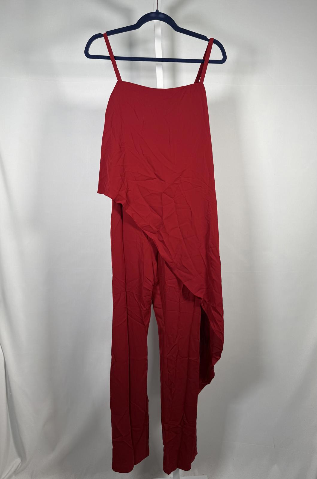 NWT Halara Draped Asymmetrical Strap Jumpsuit Red Size XS