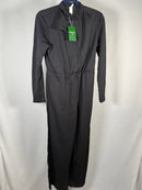 NWT Halara Cutout Neck Long Sleeve Wide Leg Jumpsuit Black Size Small