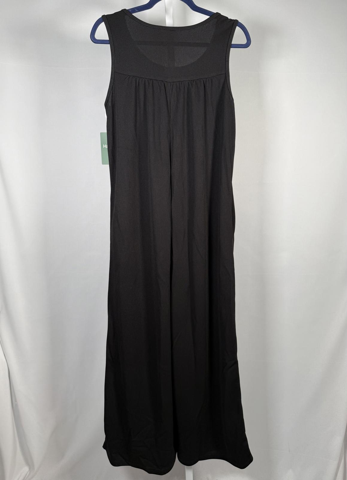 NWT Halara Sleeveless Button Front Wide Leg Jumpsuit Black Size XS