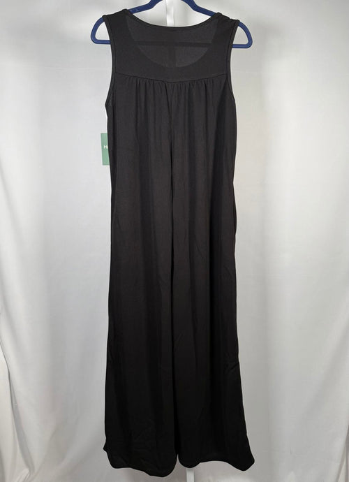 NWT Halara Sleeveless Button Front Wide Leg Jumpsuit Black Size XS