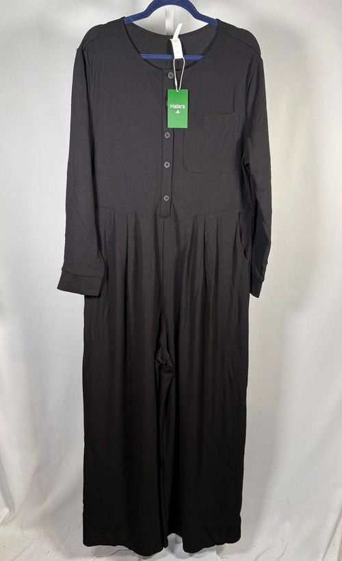 NWT Halara Long Sleeve Button Front Wide Leg Jumpsuit Size XL