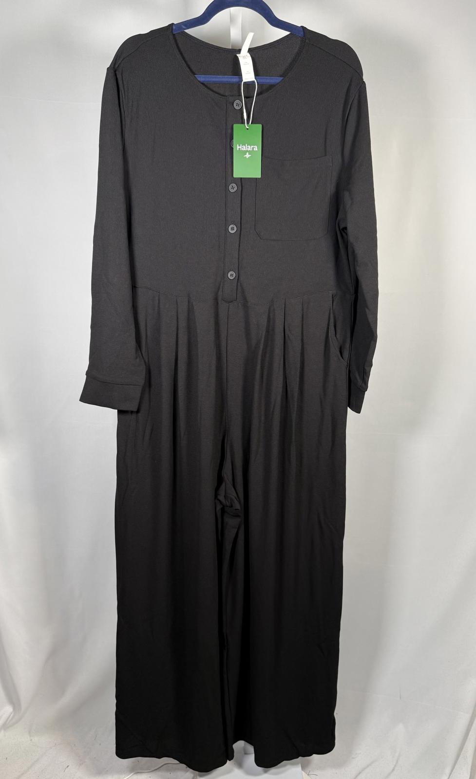 NWT Halara Long Sleeve Button Front Wide Leg Jumpsuit Size XL